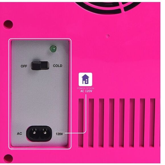 Last One Barbie Hot Pink Malibu 4L Cooler Mini Fridge with Glass Door 6 Can - Picture 6 of 13